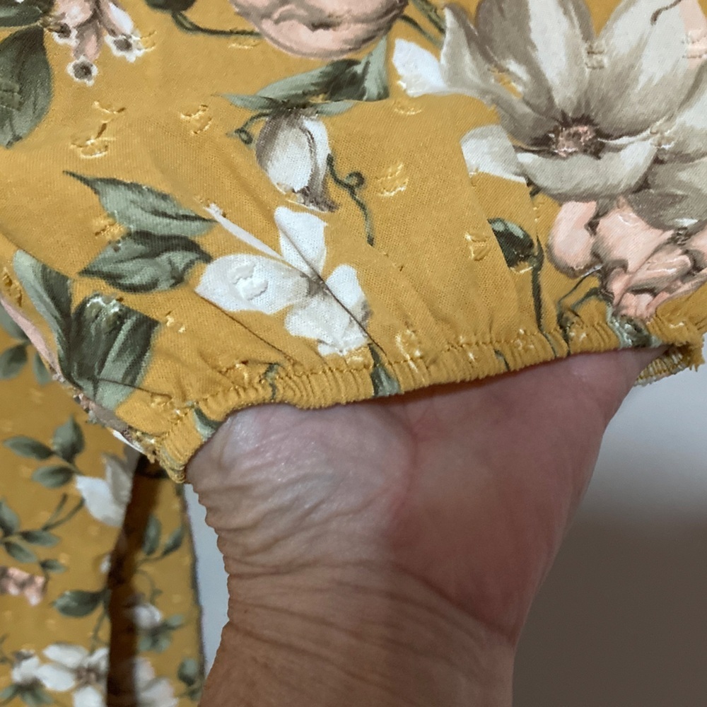 Floral Long Sleeve Dress in Mustard by - Picture 7 of 9